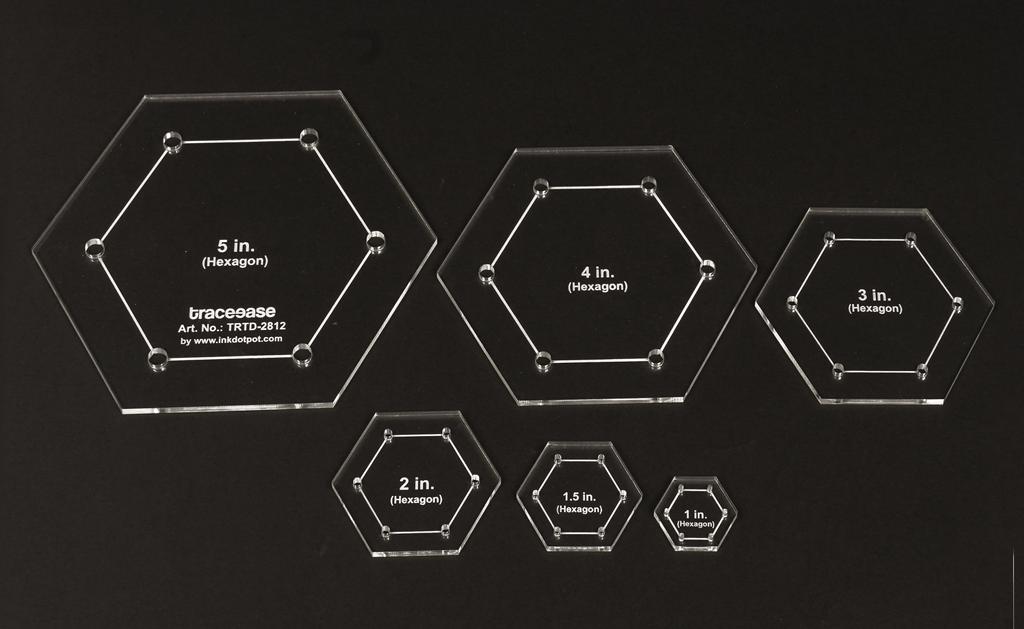 Traceease 6 шт. шестиугольные геометрические трафареты-шаблоны «сделай сам» 1 «2» 3 «4» 5 дюймов трафаретная линейка для геометрических измерений-толщина 1 8 дюймов