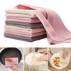 5 Pcs Kitchen Towels Solid Color Dish Towels with Lanyard Absorbent Hand Towels Cleaning Rags for Household Tasks