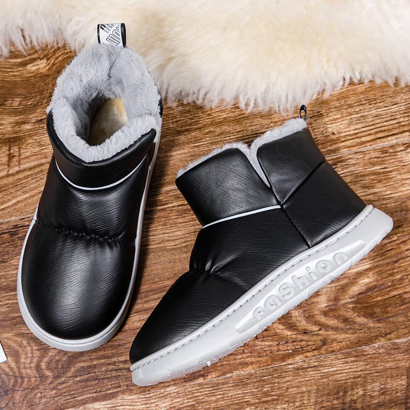 Зимние однотонные теплые зимние ботинки мужские бархатные противохолодные хлопковые туфли для отдыха на открытом воздухе модные нескользящие износостойкие повседневные туфли