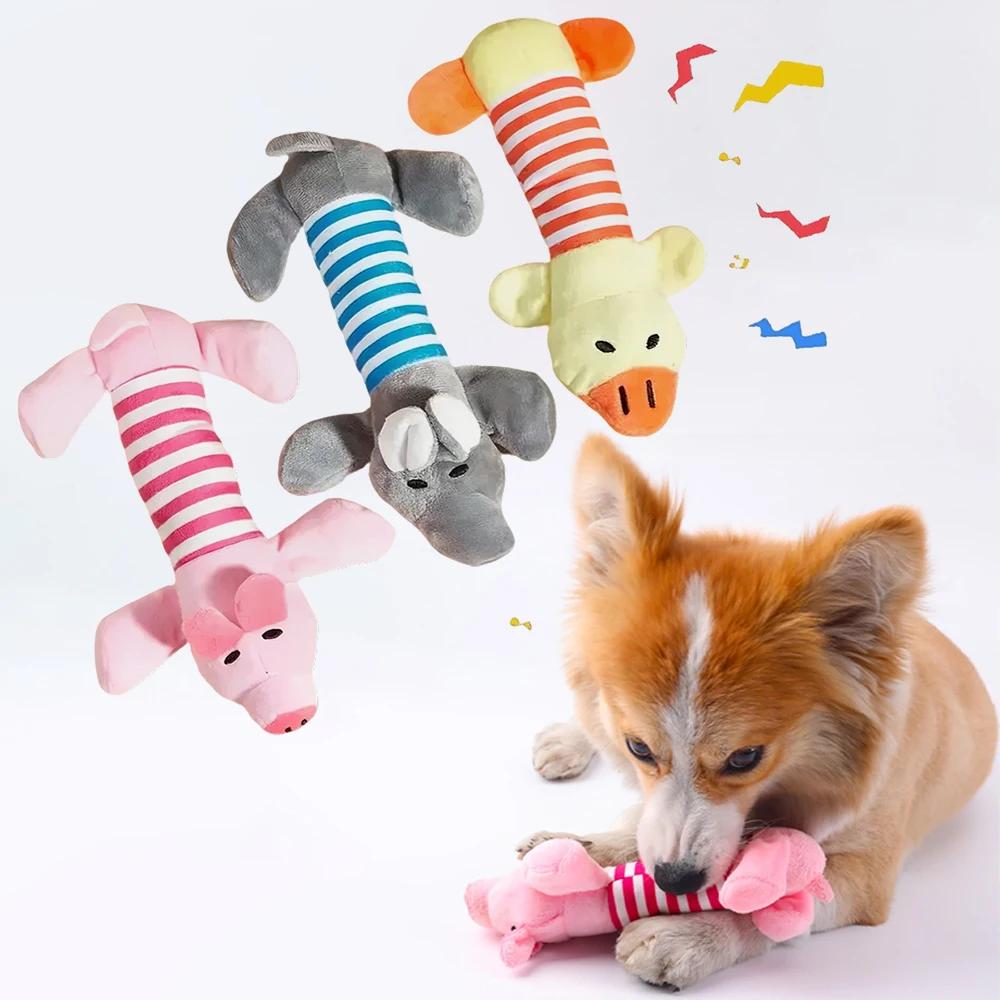 Molar Plush Dog Toy Cute Elephant Duck Pig Squeaky Chew Toy Funny Durable Pet Supplies for All Puppies
