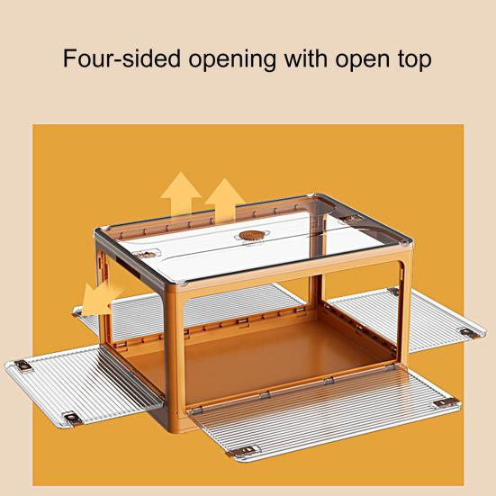 Storage Organizer High Capacity Strong Load Bearing Translucent with Handle Foldable Closets Lockers Folding Organizer Box Household Products