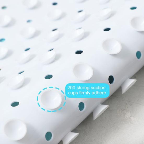 Коврик для ванной с изображением морских животных из мультфильма 100x40 см, с присоской и сливными отверстиями, прямоугольный, из ПВХ, нескользящий, можно стирать в стиральной машине