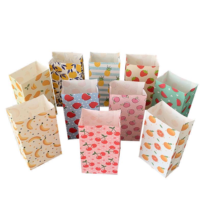 Small Floral Polka Dot Candy & Gift Paper Bag (Handle-Free, Flat Pocket for Cosmetics & Wedding Favors)