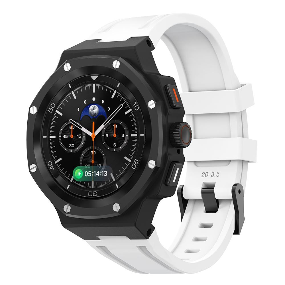 Роскошный комплект для модификации Samsung Watch 8 40 мм 44 мм Металлический корпус+Резиновый ремешок для Watch 8 Classic 46 мм Комплект для переделки Аксессуары