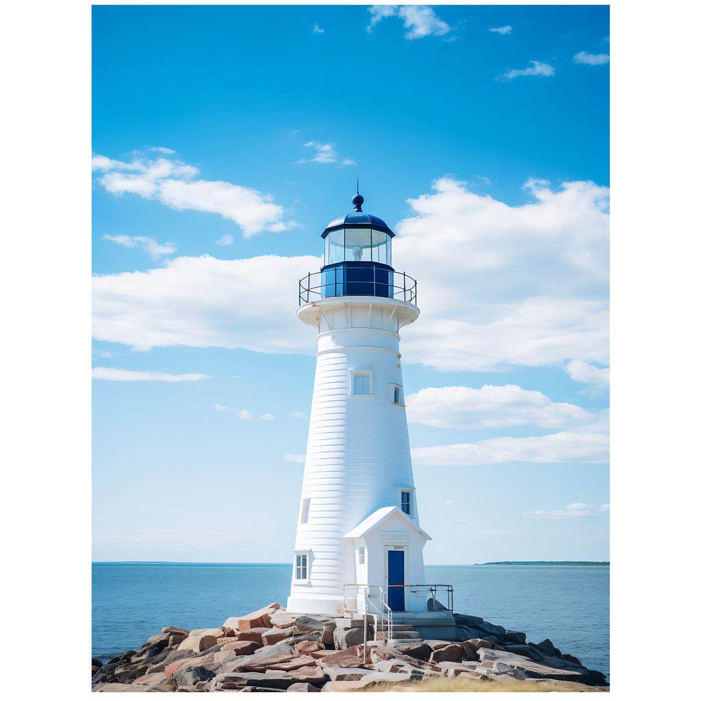 Seaside Lighthouse Seaside Lighthouse, 70X100 Cm, Black Aluminum Frame, 230 Gsm Matte Paper