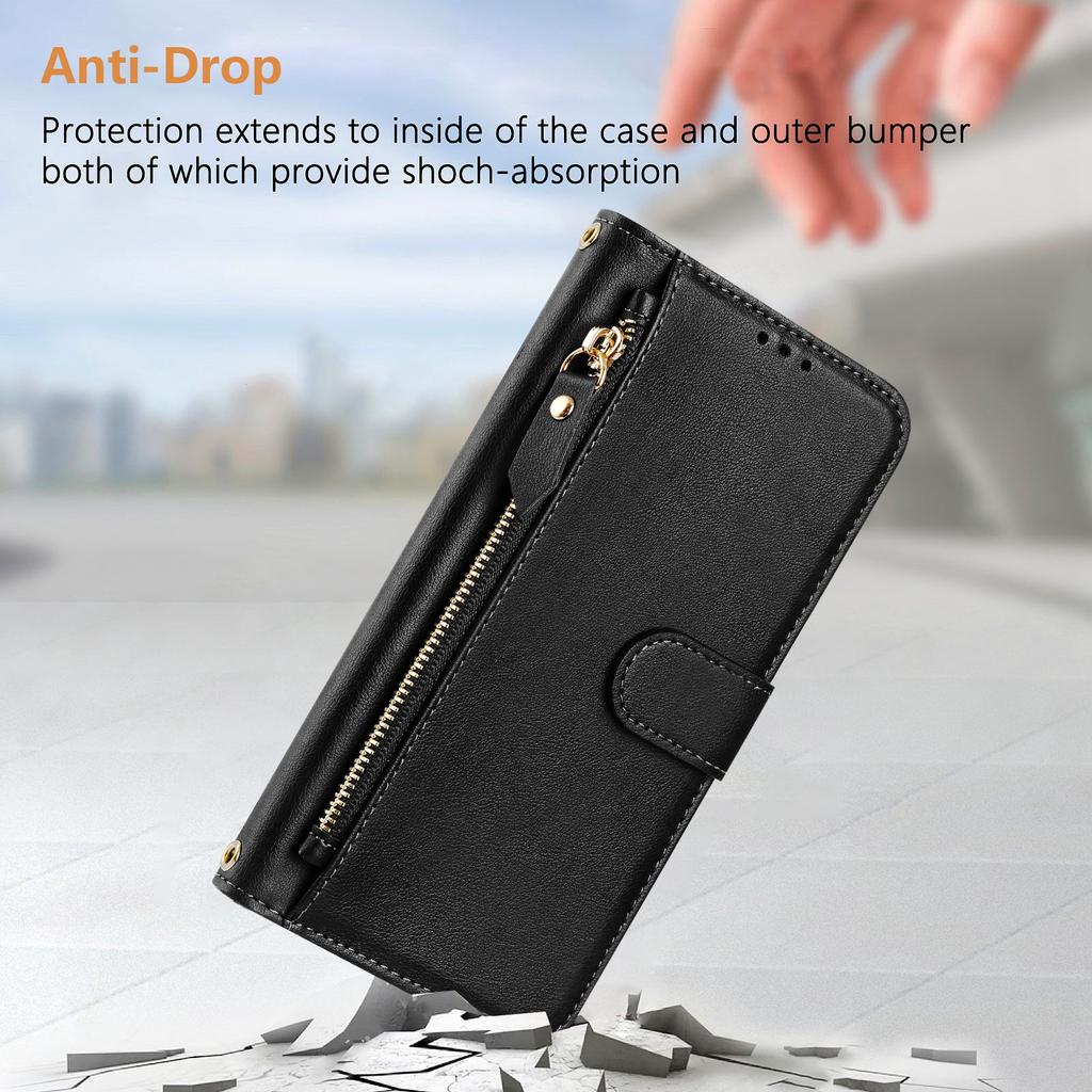 For OnePlus Ace 5 Pro 5G/OnePlus 13R 5G Case Zipper Pocket Multiple Card Slots Leather Phone Cover