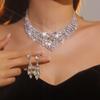 Высококачественное роскошное бриллиантовое ожерелье, комплект из двух серег, аксессуары для свадебного платья, свадебные украшения
