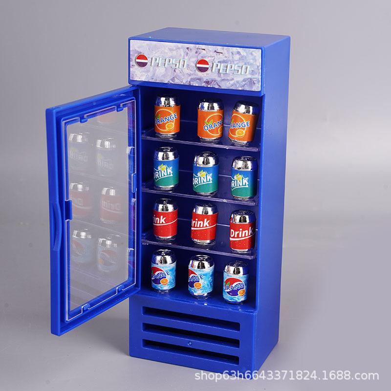 Mini Supermarket Refrigerator Sticker Cabinet Model Toy Micro Scene Diy Doll House Food Play Accessories Miniature Bottle