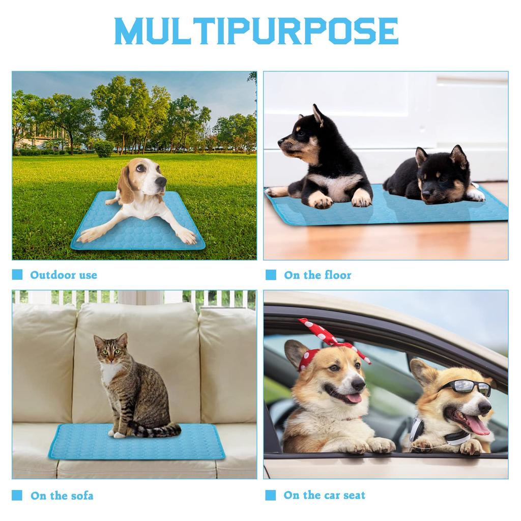 Охлаждающий коврик для собак Большой охлаждающий коврик Летняя лежанка для домашних животных для собак кошек Подстилка для питомника Дышащее самоохлаждающееся одеяло для домашних животных Лежанка для клетки для собак