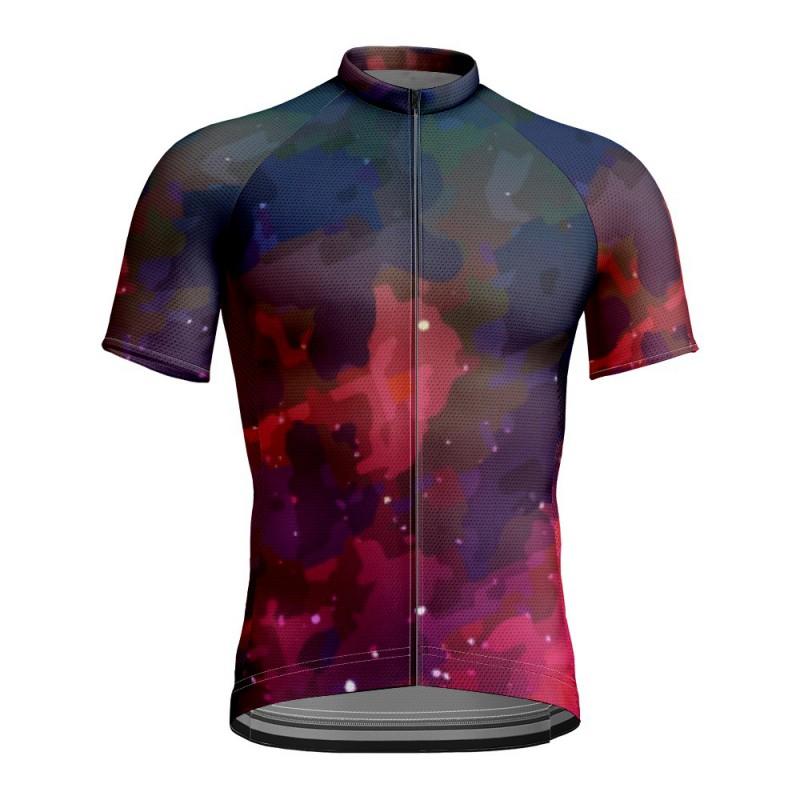 Mens Cycling Jersey Short Sleeve Breathable Quick Dry Bike Shirt With Print Road