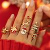 Christmas Candy Elk Ring, Colorful Holiday Santa Jewelry Gift Ring Set