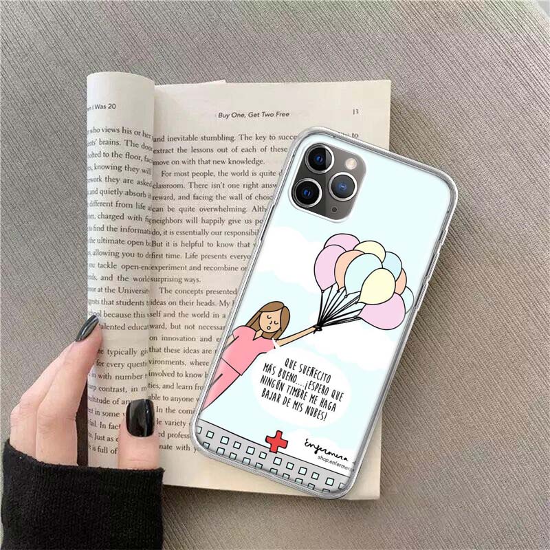 Cartoon Medicine Doctor Nurse Phone For Apple Iphone 12 13 Mini 15 Pro Max 11 Pro 14 Plus 16 Pro Max 16E Case Shell Cover Clear