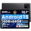 Для 2026 Android 15 Модель с большим экраном с 14 ГБ 64 ГБ до 1 ТБ 6000 мАч PD18 Вт 5G Bluetooth Лицевое Беспроводное Widevine L1 и Камера [Новый - Планшет]