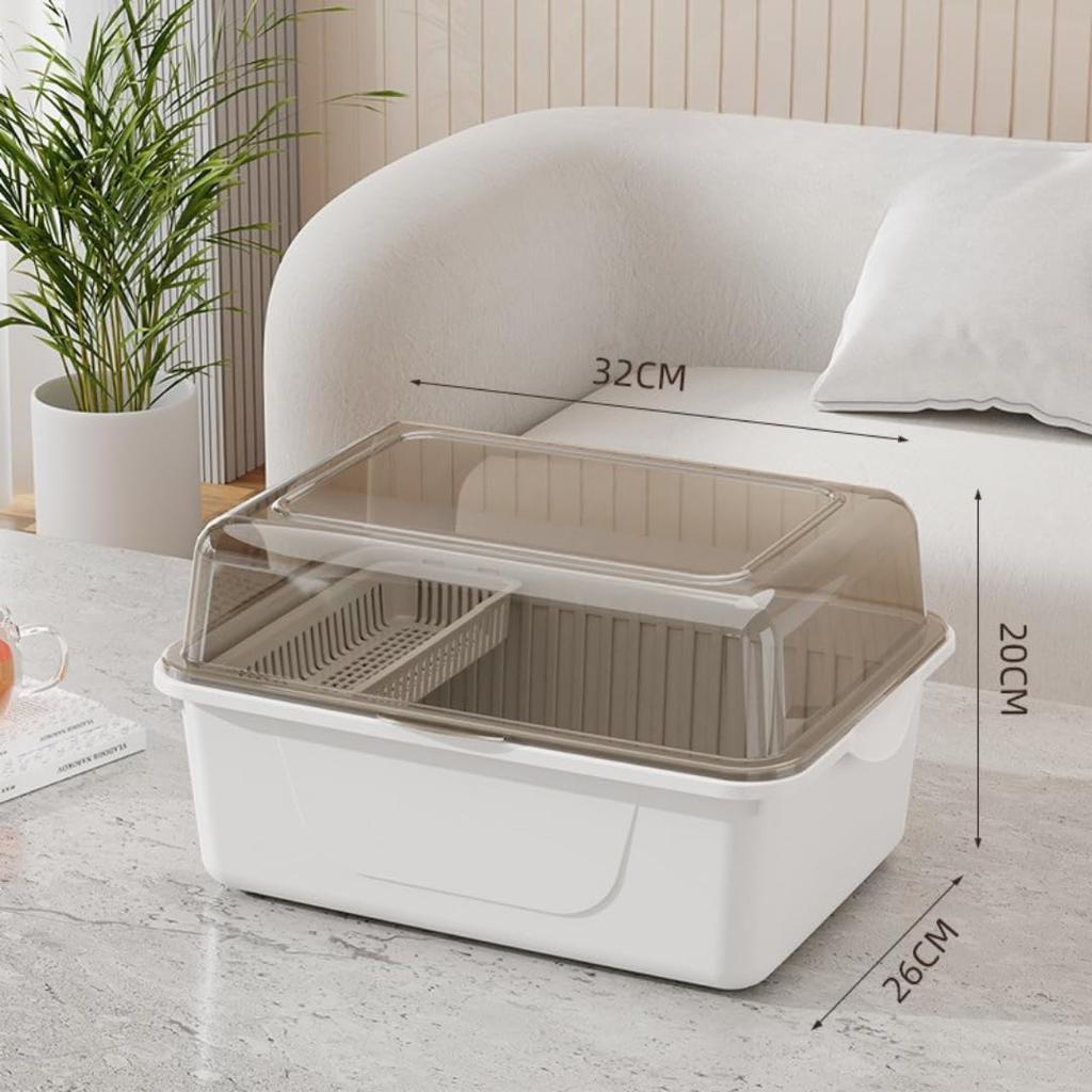 To All Genie Baby Bottle Drying Rack with Lid, Portable, Portable Drainer and Drying Case for Baby Supplies (Brown)