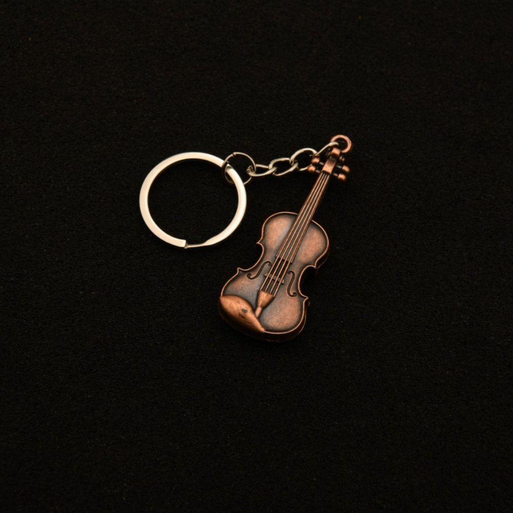 Брелок для ключей в виде скрипки и виолончели, медный бронзовый музыкальный инструмент, кулон для любителей музыки