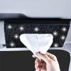 Автомобильный козырек коробка для салфеток кожаное сиденье спинка сиденья стразы зажим для салфеток креативная мода женская стразы автомобильная бумажная коробка