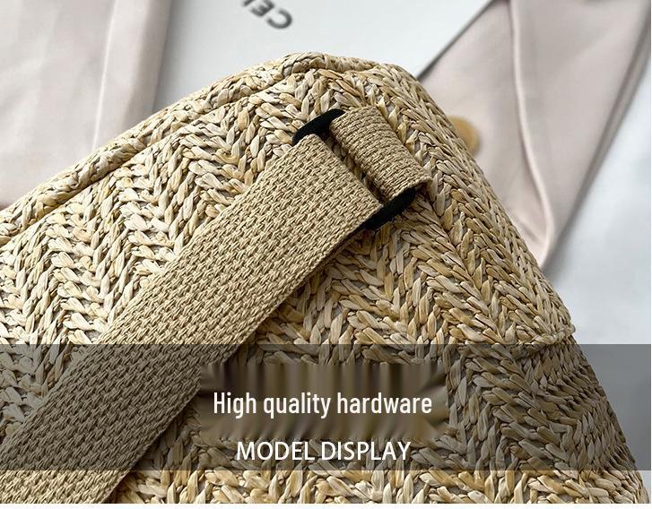 Этнический стиль двухслойный рюкзак из соломы на молнии