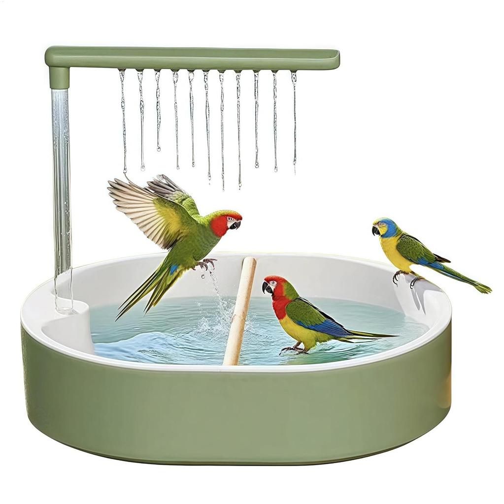 Parrot Bathtub Bird Automatic Bath Shower with Circulating Faucet Pond Fountain Water for Lovebird Cockatiel Finches Cockatoo