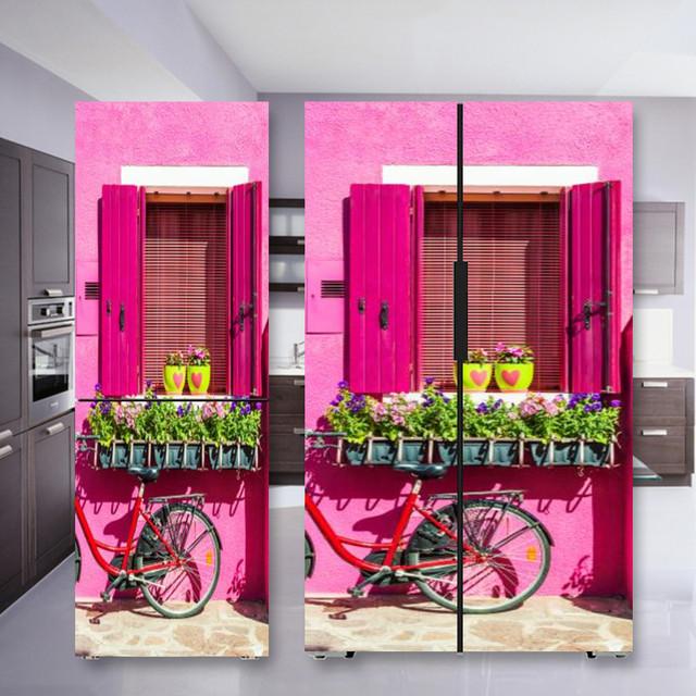 Наклейка на холодильник с кофе, дверная крышка, ПВХ, обои на холодильник, виниловая самоклеящаяся съемная наклейка на стену для замораживания, домашний декор