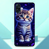 Милый котенок Аниме Чехол для телефона Samsung Galaxy A07 4G Расписной ТПУ Черная Задняя Крышка A 07 Мягкий Силикон Защитные Фундасы