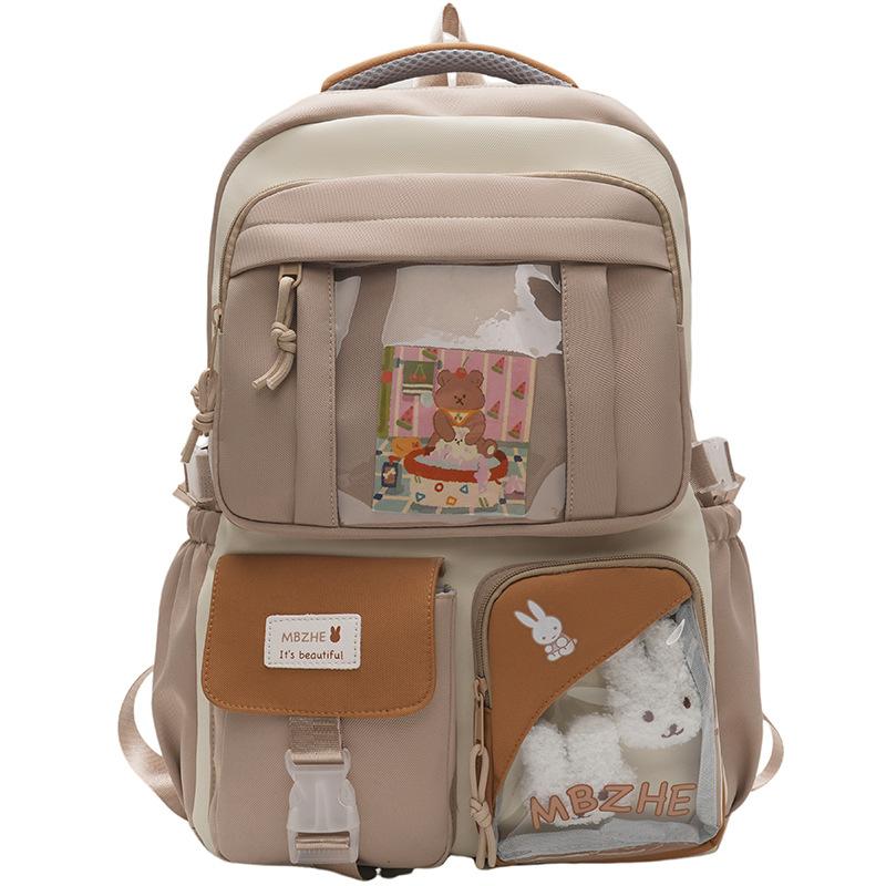 Schoolbag: Trendy brand backpack, girl's minimalist large-capacity travel backpack, Japanese-style junior high school student, high school, college