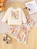 Girls  Outfit  Printed Long Sleeve  Tops And Pants Children' Clothing Sets