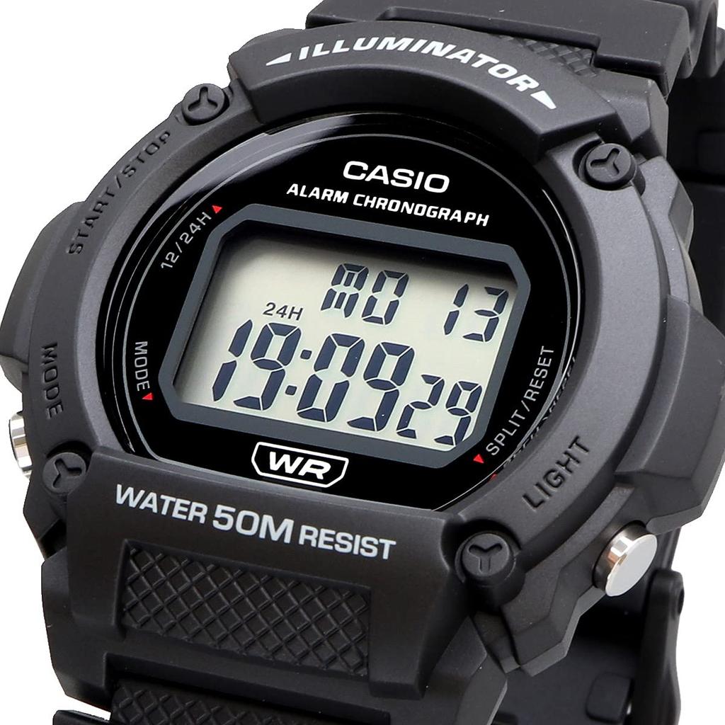 Casio Стандартные цифровые наручные часы Черные W-219H-1AV Мужские (Зарубежная модель) [Использовал]