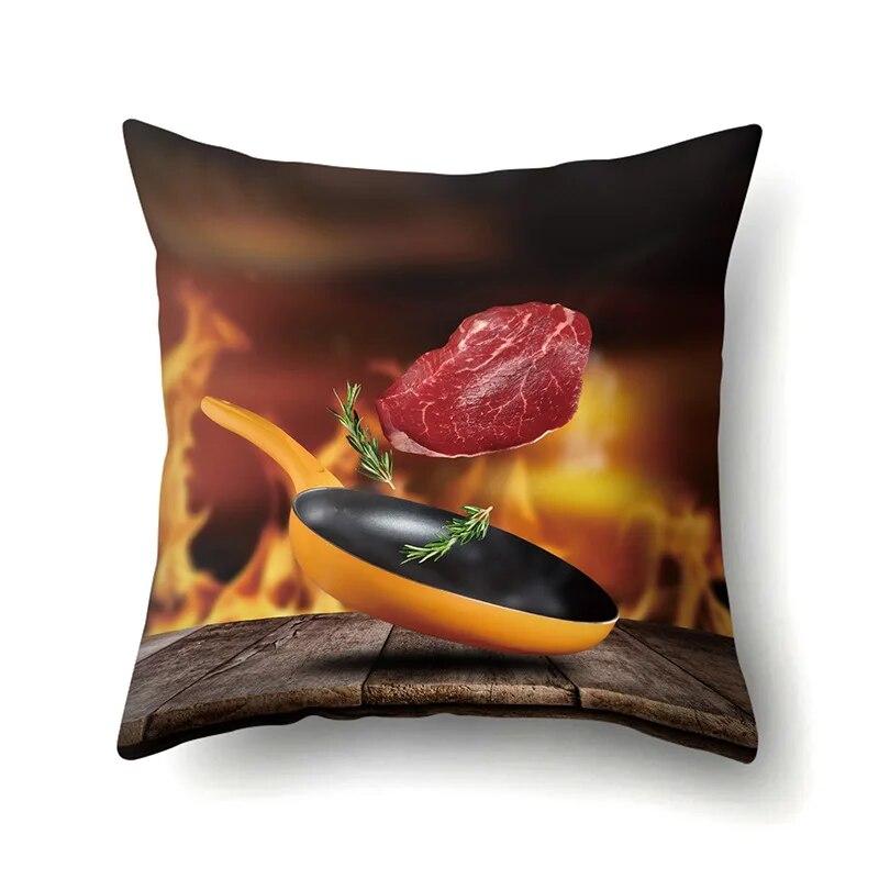 Наволочка для приготовления пищи, мультяшный узор, поясничная подушка, диванная подушка