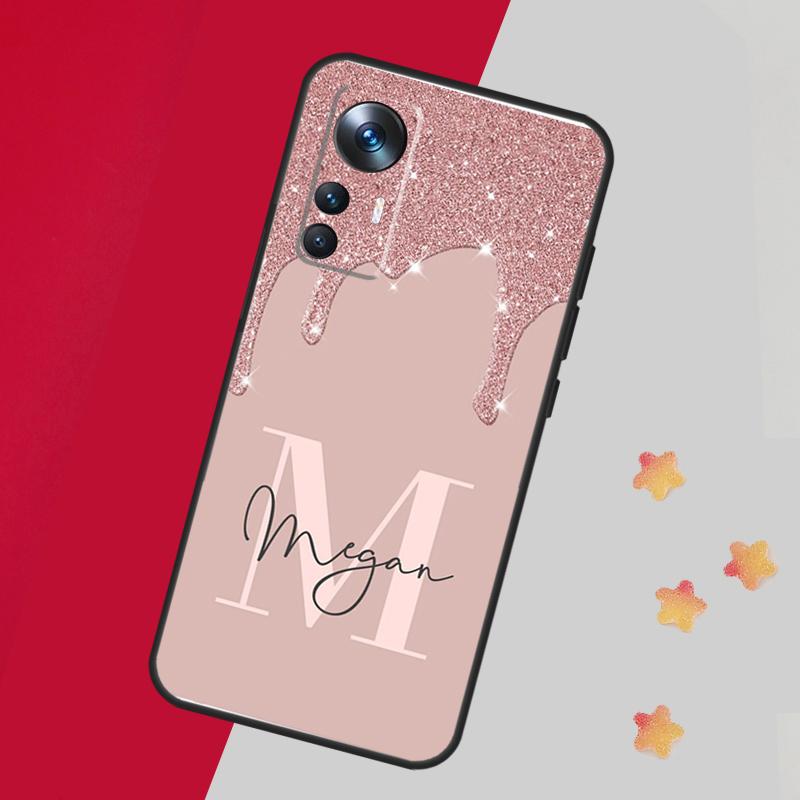 Персонализированный чехол с жидкими блестками и именем Для Xiaomi 14 13 11T 12T 13T Pro 12 Lite 12X POCO X3 X5 Pro X4 F4 M5 M5s F3 F5