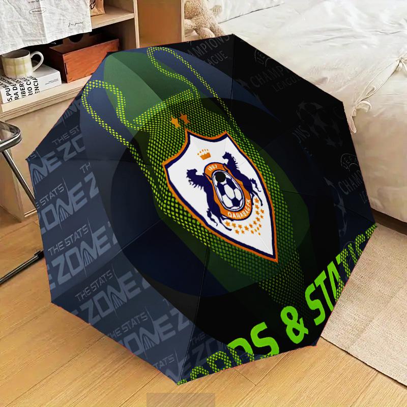 Soccer Team Qarabag Design Automatic Folding Umbrella - 8-Rib Travel Umbrella with Auto Open/Close & Portable Gifts for holidays or birthdays