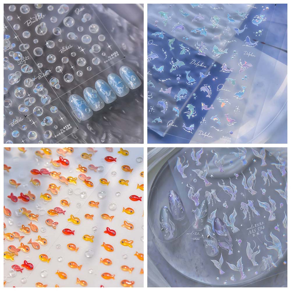 Starfish Ocean Nail Stickers Conch Star Ocean Nail Decorations Jelly Ocean Nail Decals  Lady/Girls