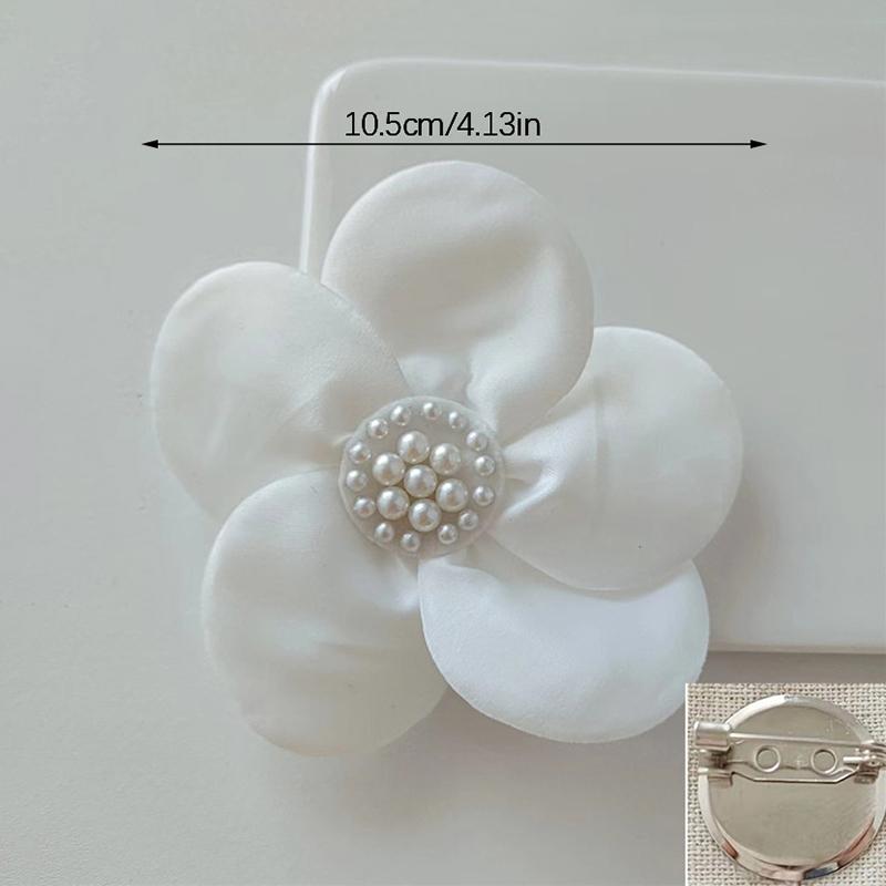 3D аппликация из бисера, простая форма цветка, наклейки из ткани, съемная искусственная жемчужина, брошь-цветок, корсаж, аксессуары для одежды
