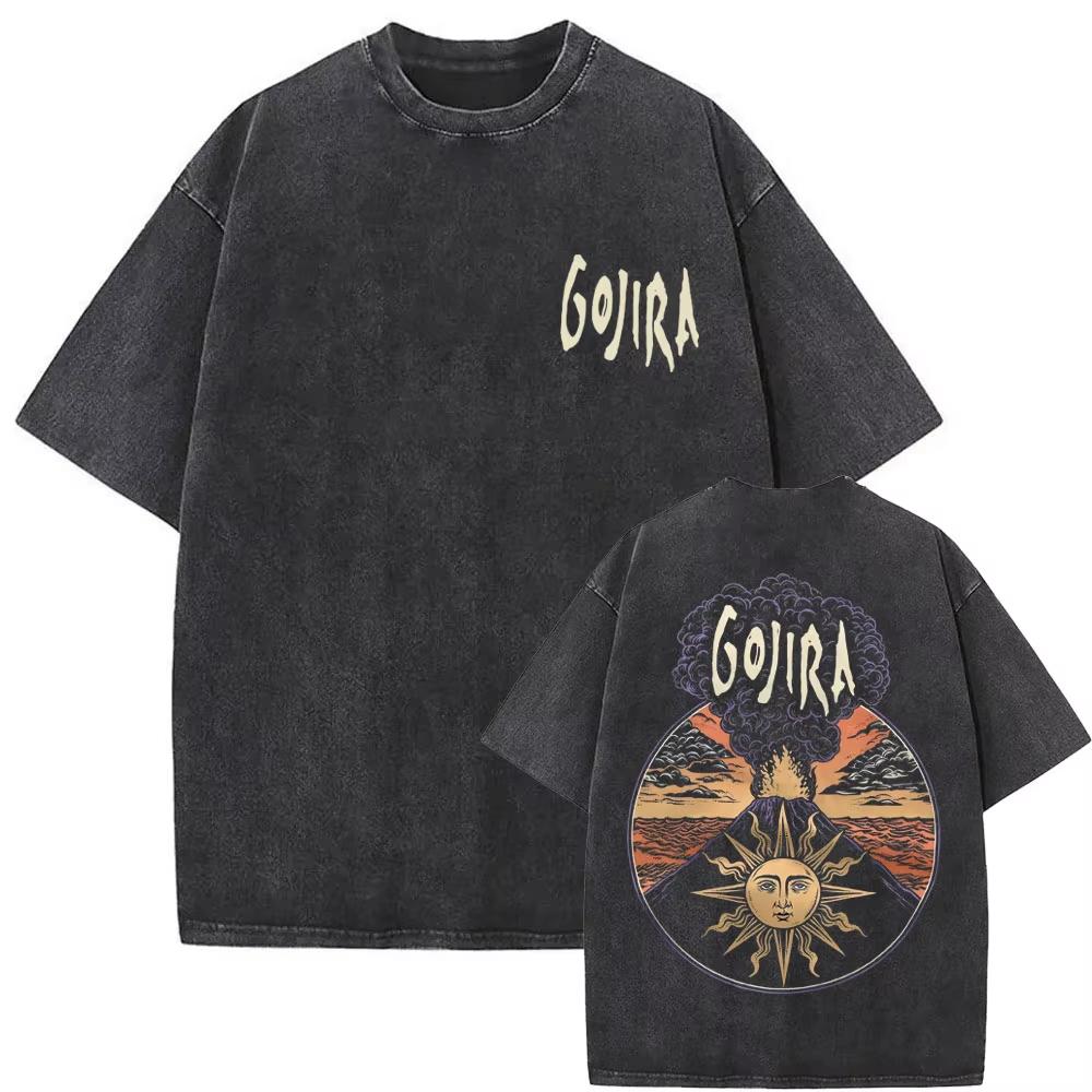 Gojira Свободная готическая футболка с графическим принтом: летающие киты и космическая тематика