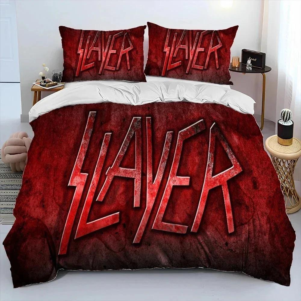 Slayer Heavy Metal Band Music Comforter Bedding CollectionDuvet Cover Bed Collection Quilt Cover PillowcaseKing Queen Size Bedding Collection Kids