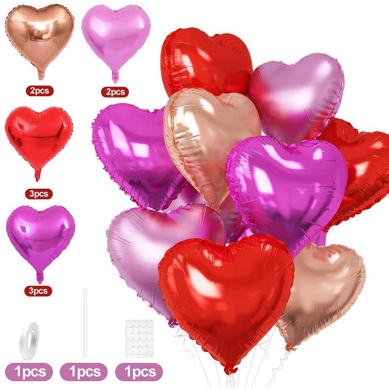 10 шт. 18 дюймов Большие Красные Шары-Сердца из Фольги Для Дня Святого Валентина Свадебного Девичника Годовщины Помолвки Украшение