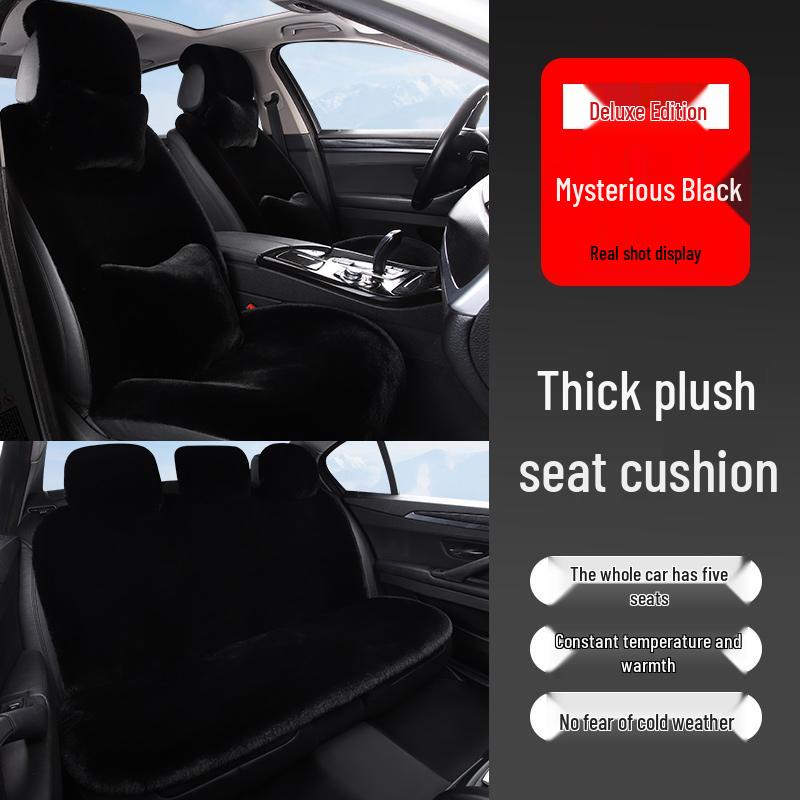 Универсальная плюшевая подушка на автомобильное сиденье: Толстый, Теплый Зимний Чехол из Кроличьего Меха