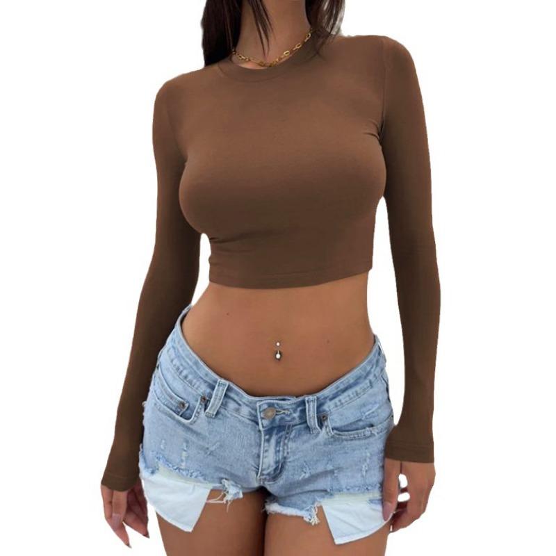 Осенне-зимнее женское облегающее платье Spice Girls с круглым вырезом и ультракоротким длинным рукавом