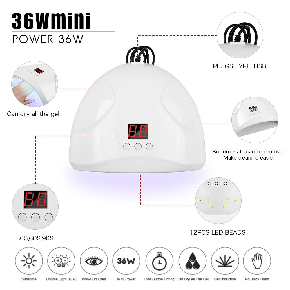 Маникюрный набор PHOENIXY с УФ-светодиодной лампой для ногтей 36 Вт, акриловый гель, полигель для ногтей, набор для наращивания ногтей, блестящий гель, УФ-строительный гель-лак