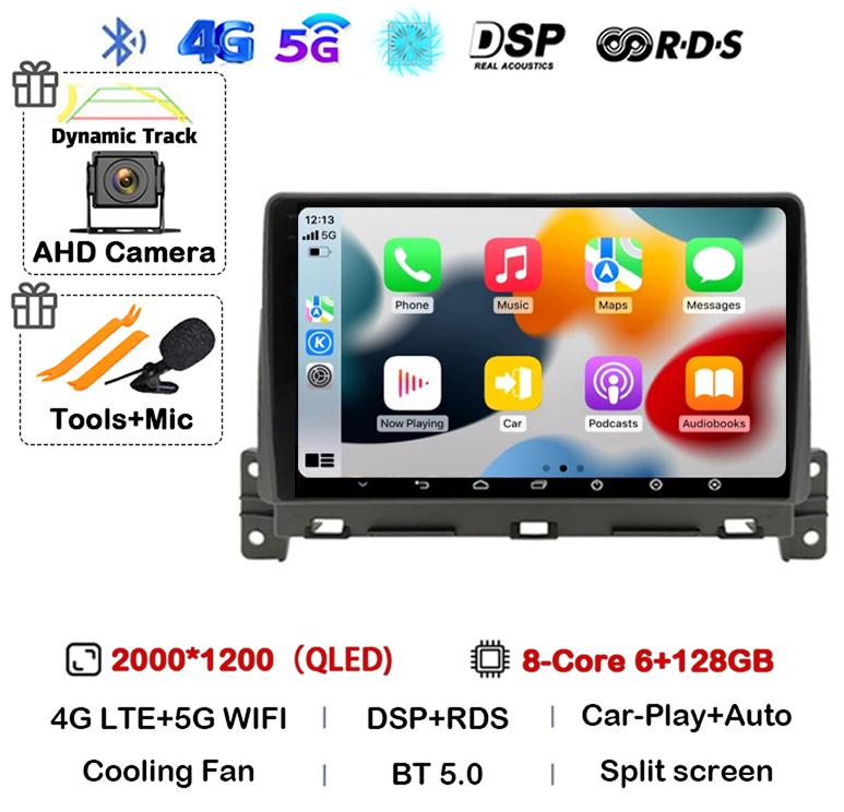 Автомагнитола Android 14 Carplay Auto для Great Wall Wingle 7 2018 2019 2020 Стерео Видео GPS Навигация WIFI Мультимедийный плеер DSP