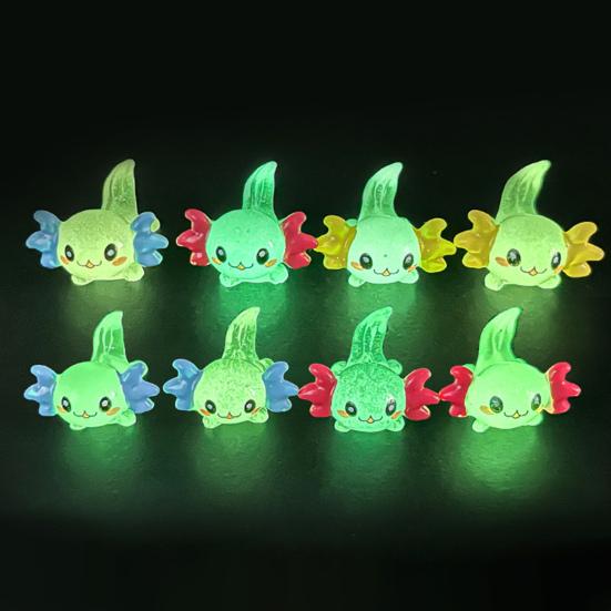 5Pcs Realistic Vivid Appearance Dragon Ornament Small Decorative Mini Luminous Ornament Dragon Resin Light-up Craft