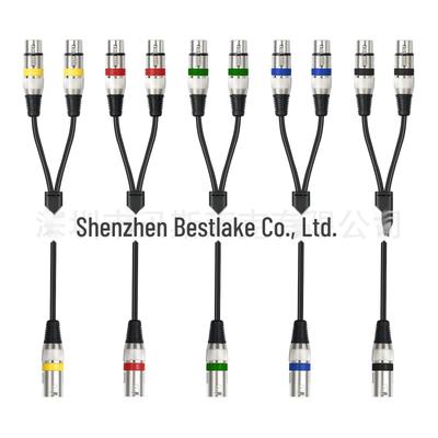 Аудиокабель 6 мм с двойным экранированием, 3-жильный XLR-штекер - двойной XLR-гнездо, 0,5 м