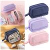 4 Partitions Large Pencil Case Pen Bag School Student Pencil Cases Cosmetic Bag Stationery Organizer Office Supply