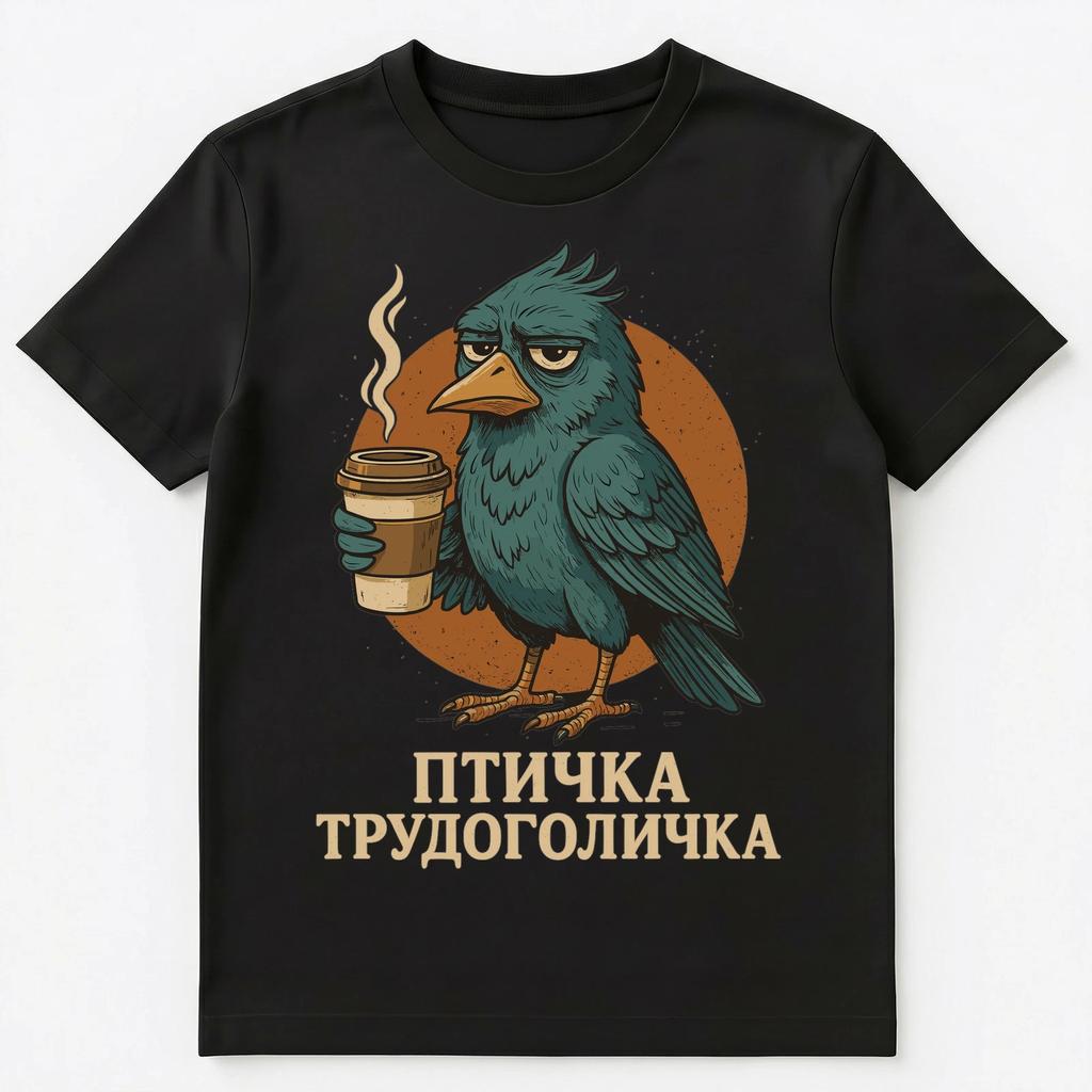 Workaholic Bird Funny Russian Unisex T-Shirt