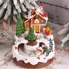 Christmas Village Houses,Light Up Christmas Houses With Spinning Train & 8 Music,Resin House With Warm Light