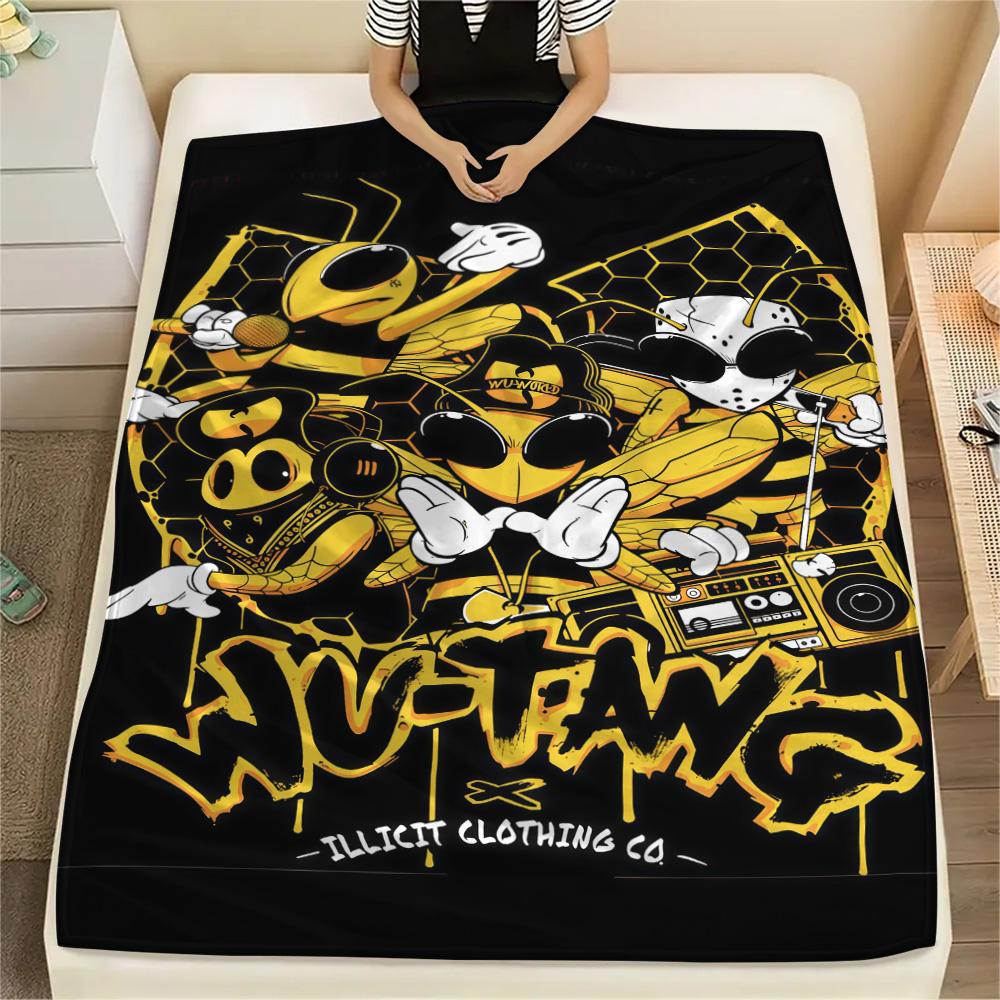 1 шт. Фланелевое одеяло с принтом Wu-Tang Clan, Высокое качество, Удобное для всех сезонов, Декор для дома, Тепло и комфорт