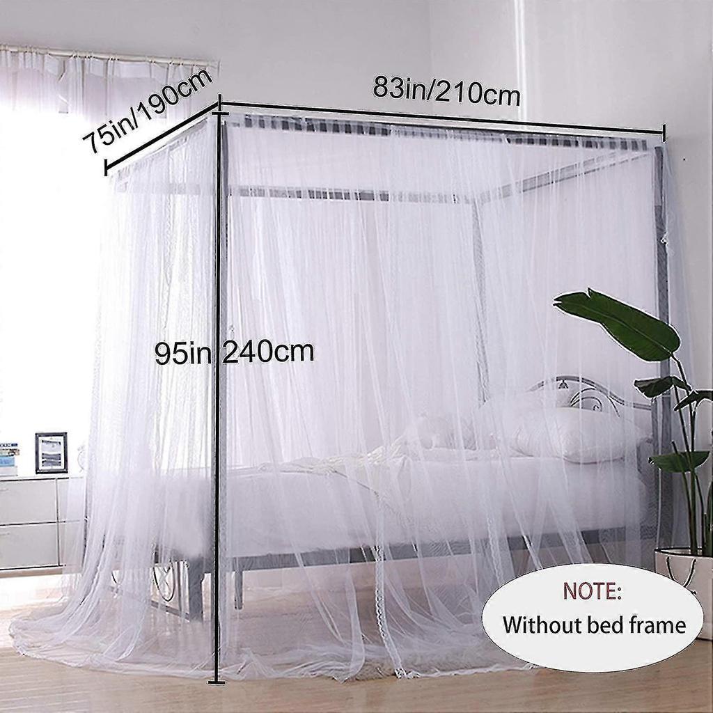 Mosquito Net Fine Mesh Large Square Mosquito Net For Double Bed And Single Bed 190x210x240cm