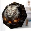 Elegant White Tiger Art Print - Luxury HomeDecor PosterUmbrella, Portable 3-Fold Compact Umbrella for Men & Women Gift