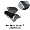For Tesla MODEL 3 Sunglasses Case Glasses Holder Storage Box Car Dashboard Sunglasses Storage Box Parking Number Card