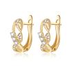 Twist Small Light Luxury Ear Buckles, Micro-Inlaid Zircon Flower Ear Jewelry, Dinner Party Celebrity Dress Earrings