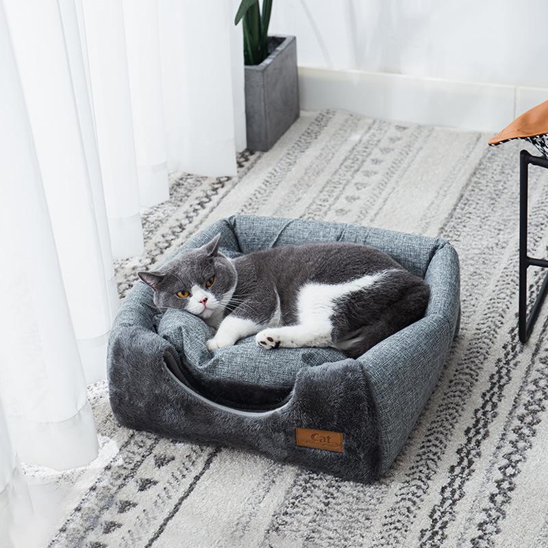 Зимний теплый кошачий домик Thichen Kitten Sleep Mattress Маленький Средний Треугольный Pet Beds для собак на все сезоны Универсальный